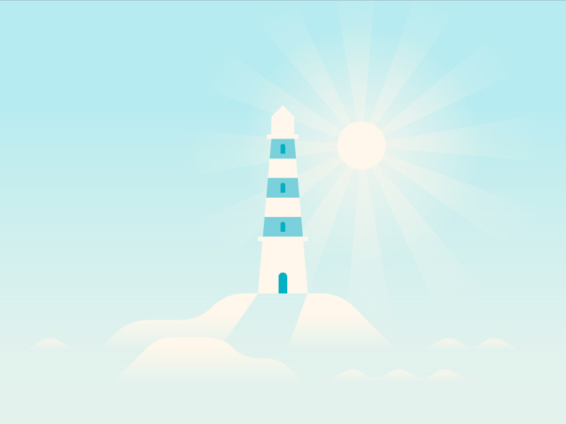 Lighthouse aquamarine canva illustration sea water lighthouse