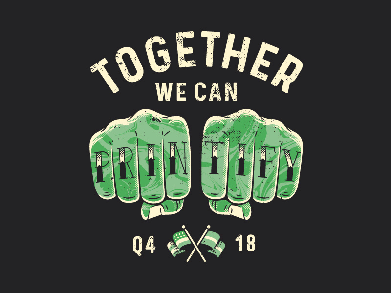 Together We Can hands apparel texture design vector illustration