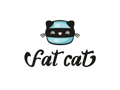 Fat cat logo design aureacarmin branding cat cats design fat flatlogo logo logo design logotype macarons