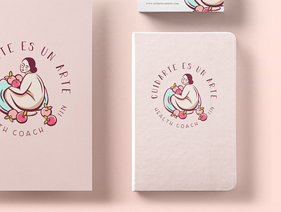 Health coach Branding Design aurea carmin aureacarmin branding branding agency branding design cuidarte es un arte design design studio graphicdesign health health coach logo logodesign logotype pink stationery stationery design