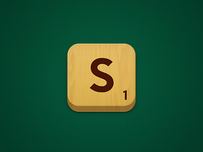 Scrabble 3d alphabet android app application block brand design game green icon ios ipad iphone isotype letter letters logo logo design mobile number scrabble spelling texture tile type wood word yellow