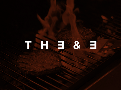 The 3 & 3 brand branding comida eat food foodie grill logo marca orange restaurant the 3 and 3