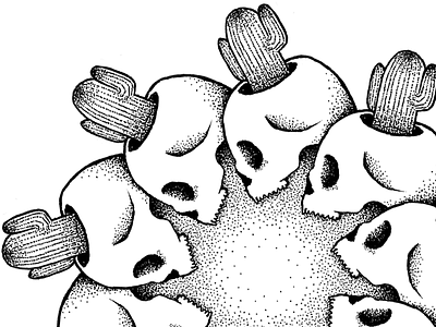 Skull cactus amaziograph cactus calavera desert desierto ink point pointillism skull sonora tattoo tatuaje