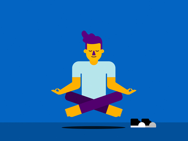 Zen Max (Comalatech) yellow explainer design comalatech character blue atlassian animation agile 2d meditation zen