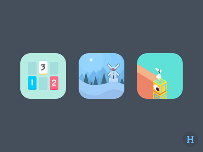 iOS Games Icons alto flat hiko icons illustration indigo ios monument sketch theme threes