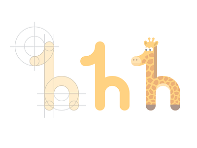 'h' is for giraffe flat giraffe h hiko illustration letter logo sketch