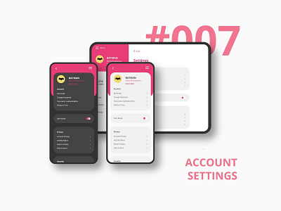 Daily UI - 007 | Settings 007 dailyui dark day 007 design light settings page settings ui ui ui 100 uidesign