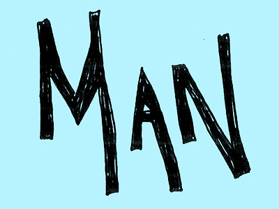 Man doodle dream hand drawn type