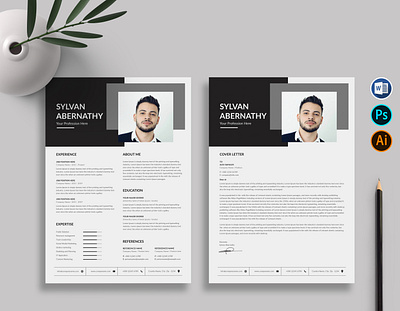 Resume 1 page resume 2 page resume clean resume cv template professional psd template resume resume template resume word template
