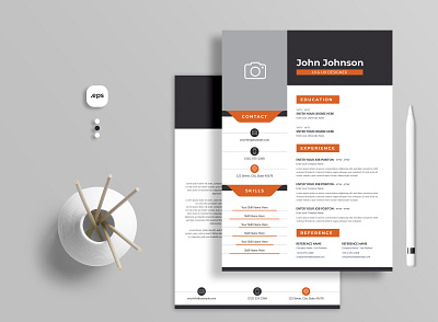 Modern Resume Template 1 page resume a4 blue clean resume creative cv cv template minimalist professional resume ui