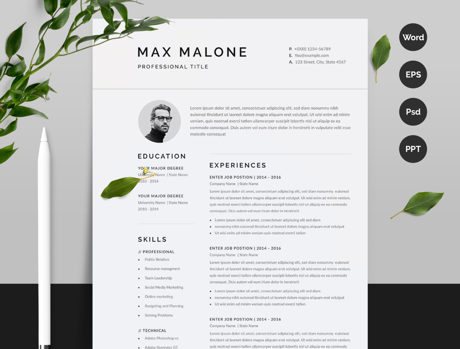 Clean Resume/CV by Aspect Studio on Dribbble