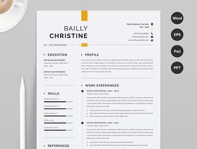 Minimal Resume / CV Template resume and cover letter