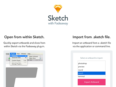 Sketch Landing Page api application fadeaway landing plug in sketch