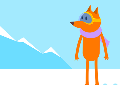 Fox trotting illustration vector