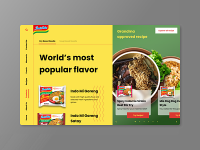 Experimenting Indomie Product Page food ui ux web