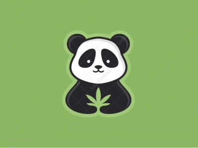 Panda Hemp Logo cannabies cbd character panda hemp logo character mascot panda panda panda logo