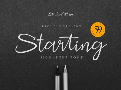 Starting Signature Font beautiful font branding calligraphy font lettering logo logotype script font signature signature font