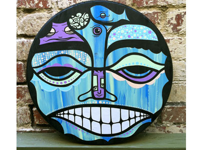 The Shaman art artwork bird diamter faces haida paint painting round shaman teeth tribal whale