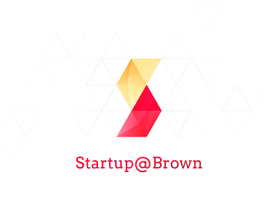 Startup At Brown crystal gold grid hack at brown hack@brown hackathon identity logo red s slab serif startup at brown