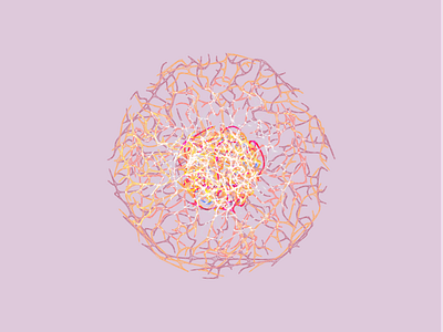 Mycelium algorithmic ball fungi generative hyphae mushroom pink procedural visualization