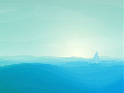 you and me and the great big sea daily challenge illustration ocean sailboat sunrise waves