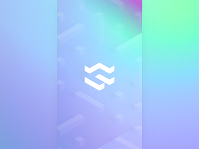 blonkchain? 3d blockchain gradients isometric logo poster rc