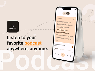 DopeCast - On-Demand podcast listening platform. app clean design desktop dopecast landing minimalist mobile app page platform podcast product ui ux web website