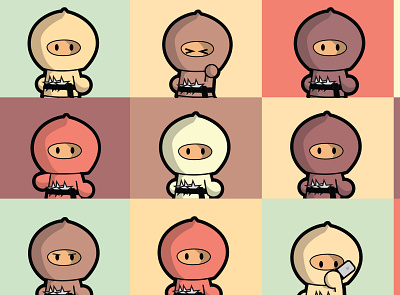 LG popart ninja bunch design illustration little gamers ninja sweden