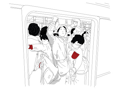 WIP - Tokyo, Pre/Post-Pandemic. graphic design illustration japan malmö packed reizōko softa.nu subway sweden tokyo