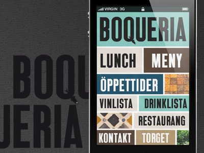 Boqueria's mobile site boqueria distorted kids dksp mobile scale typography web website