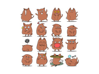 Puppy Emojis affinitydesigner cute emoji emotion illustration vector