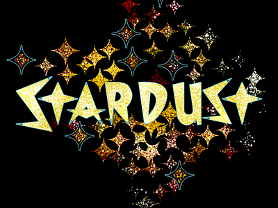 Digital remake of neon sign - Stardust illustration logo neon sign type typography vector