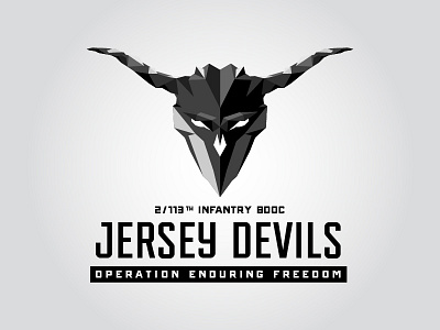 Jersey Devils army devil geometric illustration logo