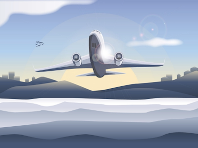 Plane vector airplane avion commercial plane flight aircraft illustration landscape vector minimalism mountains plane plane sky travel sunset plane