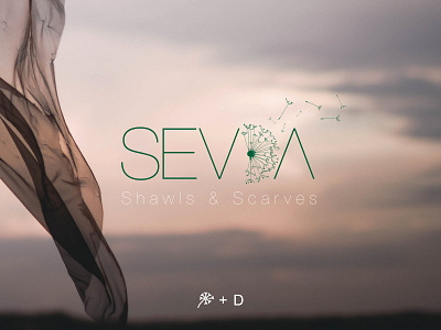 sevda - shawls and scarves adobe photoshop branding dandelion design flat logo logo design scarf shawl svarves vector