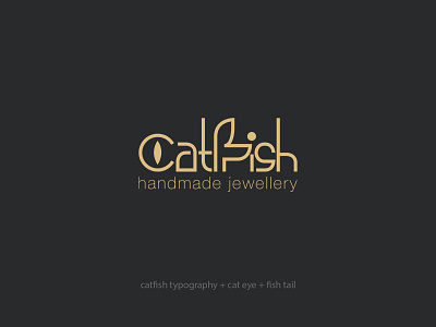 catfish - handmade jewellery adobe photoshop branding cat catfish design eye fish flat handmade jewellery logo logo design tail typography vector