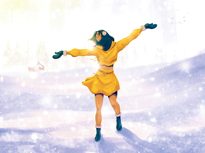 Dance in the snow adobe photoshop character character design concept concept art dance dream girl illustration snow