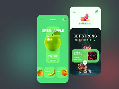 Fruitsoo - Concept Design app design figma flat fruit mobile application online store ui ui design user interface ux