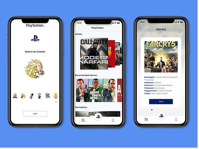 PS4 Console App design illustration ui ux vector xd design
