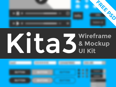 Freebie: Kita3 Wireframe & Mockup UI kit free freebie kit mockup psd ui ux wireframe
