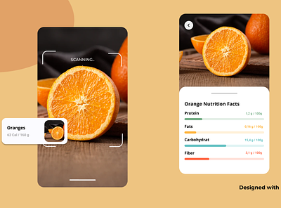 Scanning Fruit Nutrition With AI app art branding dailyui design designer designs drawing dribbble icon illustration mobile app portfolio scan ui ui ux uidesign uiux ux ux design