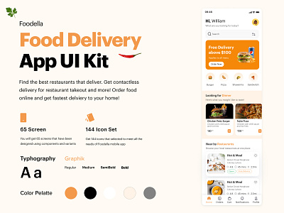 Food Delivery App 🍔 android app behance best creative design designinspiration doordash dribble food food delivery illustration ios logo mobile app top tredning uber ui yelp