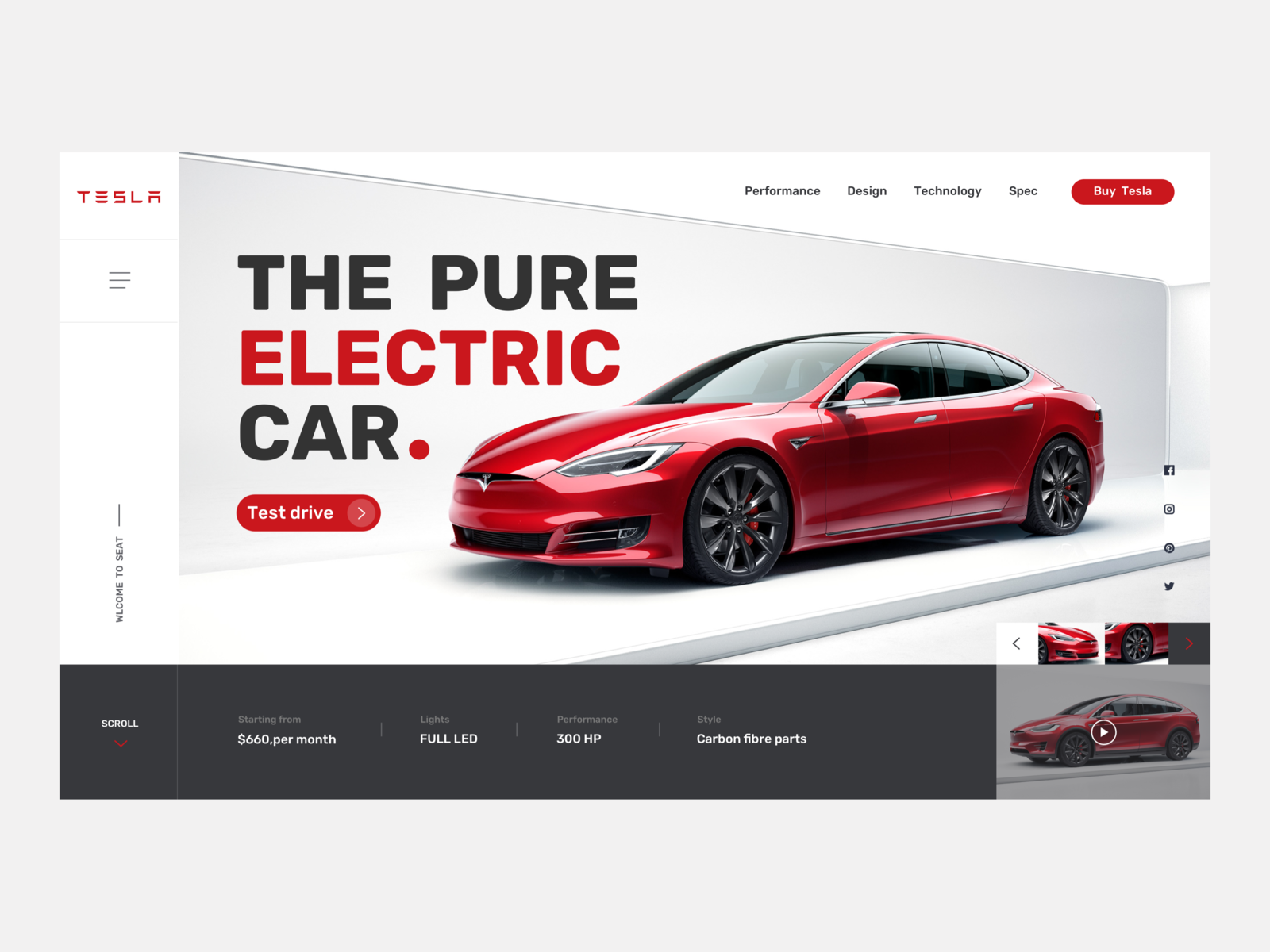 Electric car web design by Waylon on Dribbble