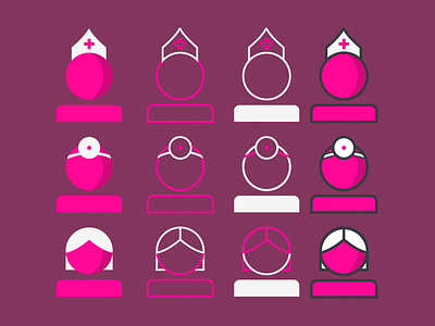 Medical Icons app concepts doctor graphics iconography icons medical motion nurse pink staff