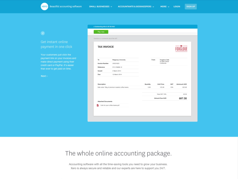 Interactive Invoice Animation Page