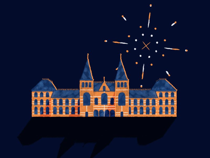 Rijksmuseum 2019 2d 2d animation amsterdam design dutch fireworks netherlands newyears texture