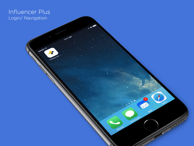 Influencer Plus Login & Nav after effects fullscreen influencer plus ios prototype sketch wireframe