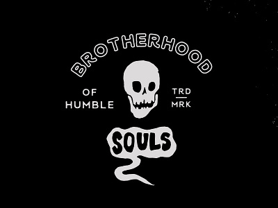 Brotherhood biker greenhouse hand drawn illustration lettering moto skull typography vintage