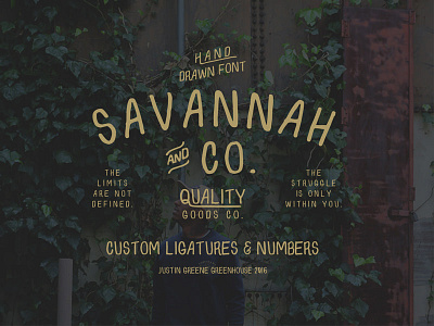 Savannah & Co. ~ Hand Drawn Font custom font greenhouse hand drawn lettering vintage