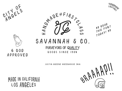 Savannah & Co. ~ Hand Drawn Font biker font greenhouse hand drawn illustration lettering moto skull typography vintage